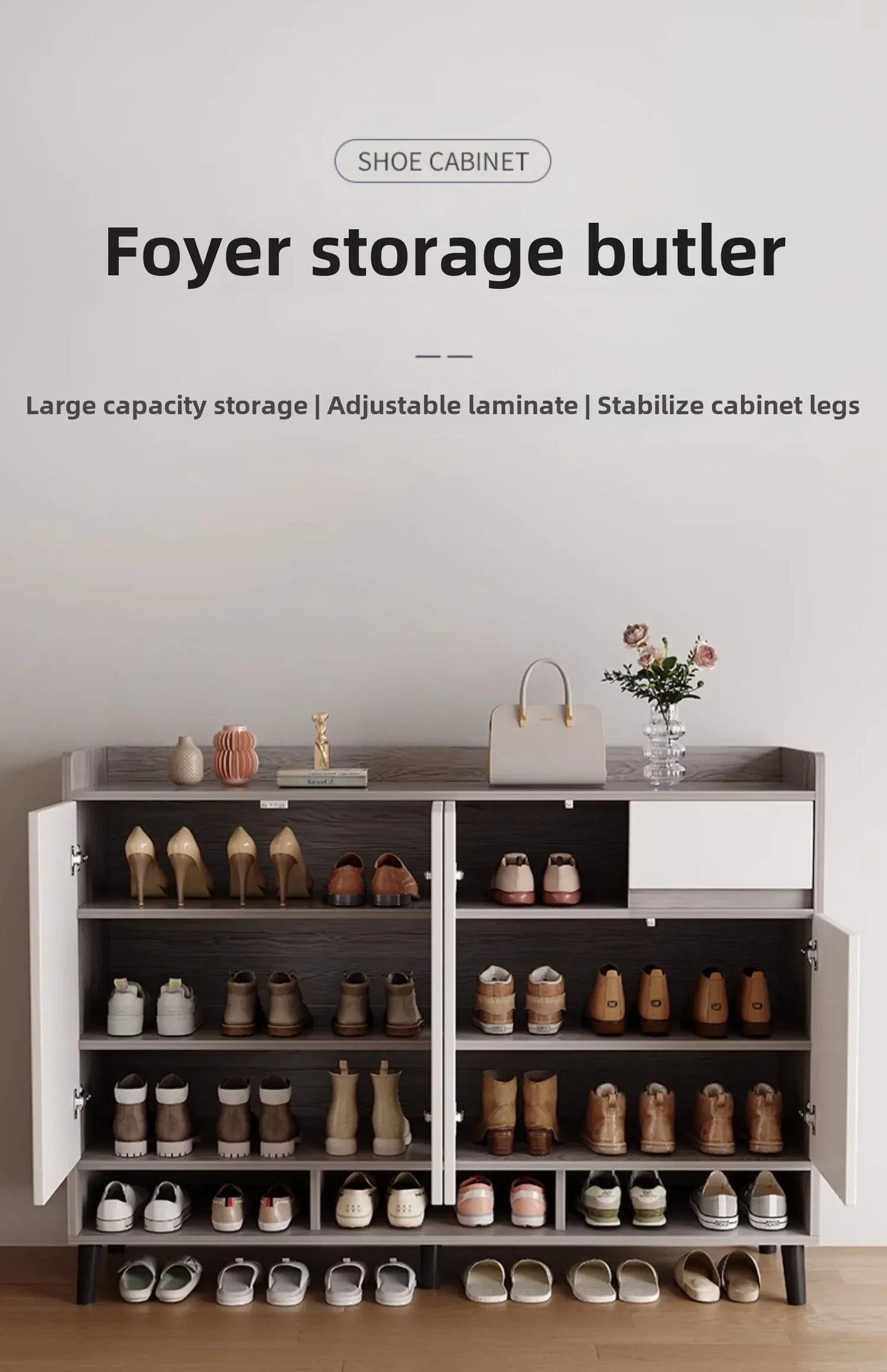 Corridor Shoe Cabinet At The Entrance of The Home Corridor Indoor Entrance Door Entrance Cabinet New Solid Wood Rack Shoe Shelf