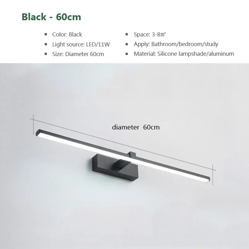 Modern LED Wall Light Bathroom Hardware Wall Lamp