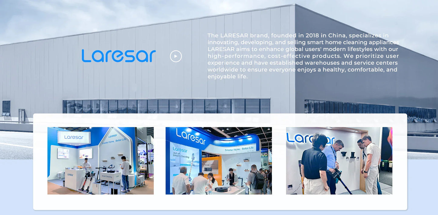 Laresar M3 Cordless Wet Dry Vacuum Cleaner Mop, Edge Cleaning 55min Auto Suction Floor Washer Self-Cleaning Smart Home Appliance