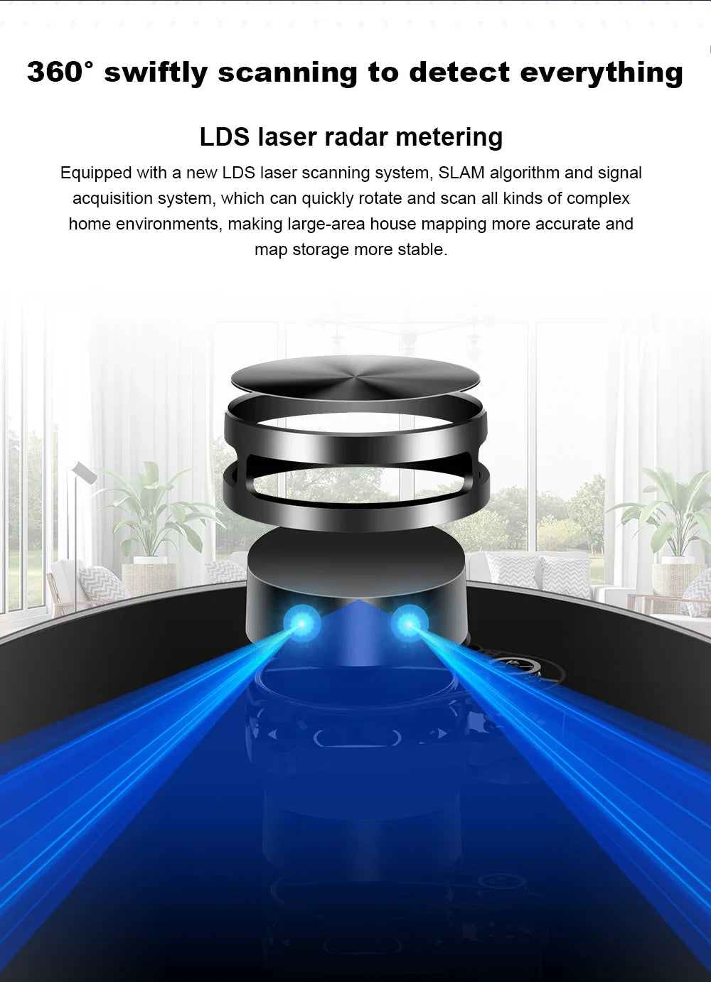 Liectroux / LILIN X6 LDS Robot Vacuum Cleaner,Laser Lidar Navigation,Wet Dry Mopping,6500Pa Suction,Multi-Floor Map,Carpet Boost
