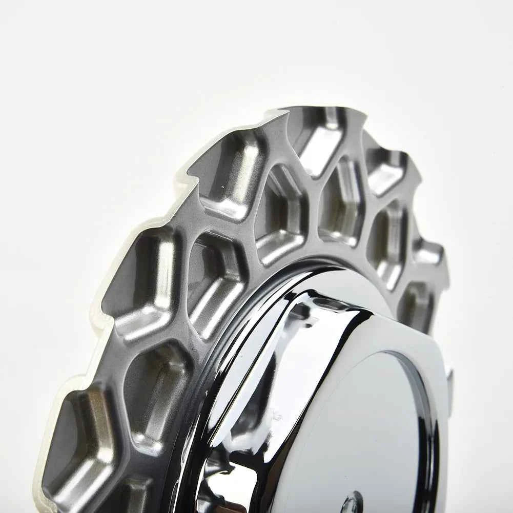 1pc Wheel Center Cap Silver 6.18 Inch/2.05 Inch 157 MM/52 MM Wheel Center Hub Cap Flower Pattern Personalized Tire Hub Sticker