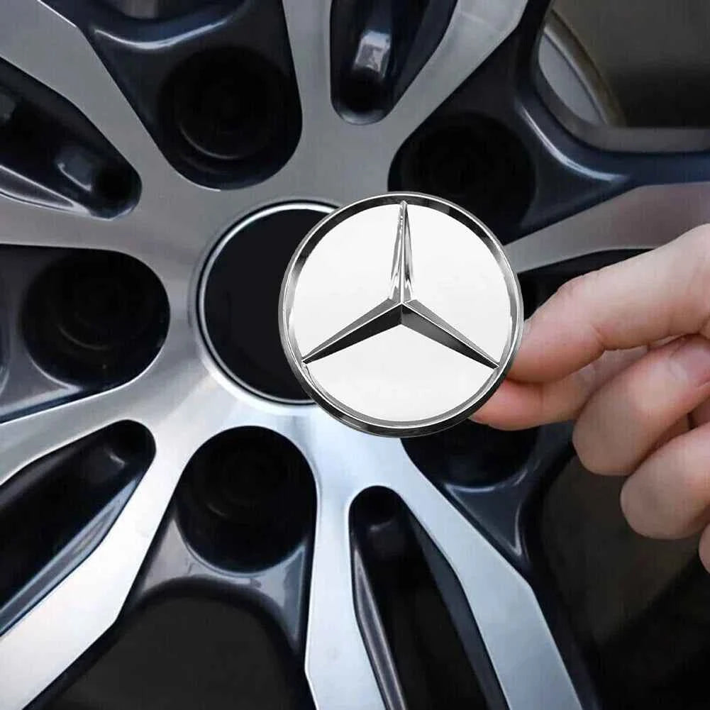 4/8Pcs Car Wheel Center Caps Silver 75MM Rims Wheel Center Caps Wheel Center Hub Caps Emblem for Benz All Models