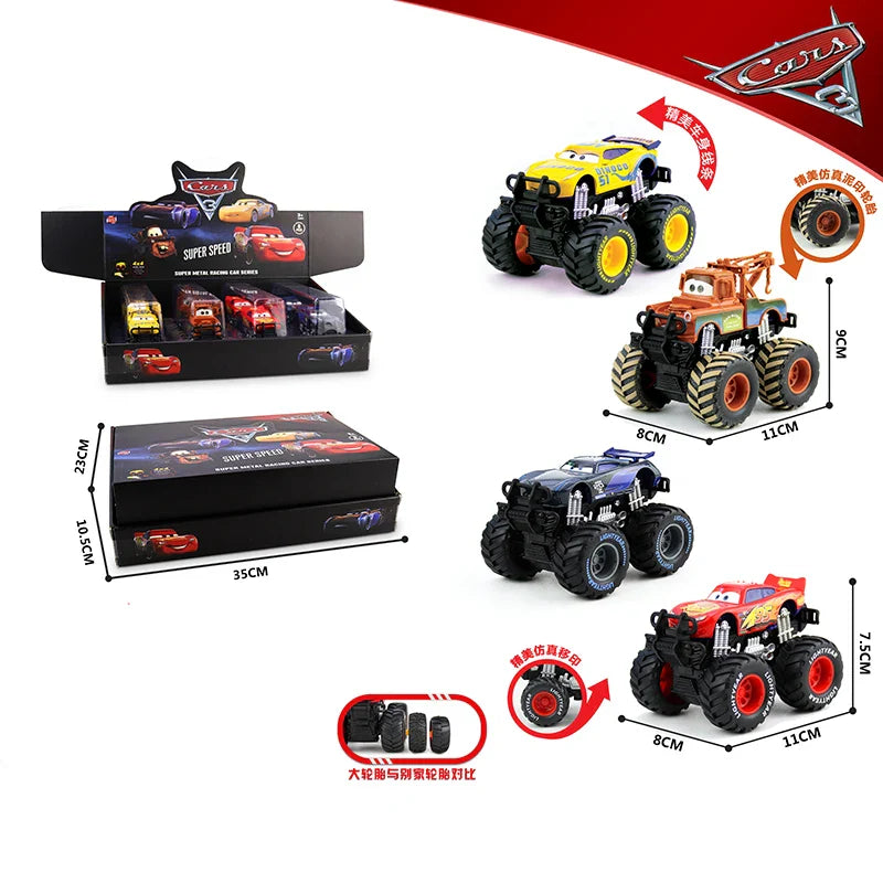 4pcs Disney Pixar Cars Set Lightning Mcqueen Figures Jackson Storm Mack Uncle Truck Pull-Back Cars Model Doll Children Toy Gift