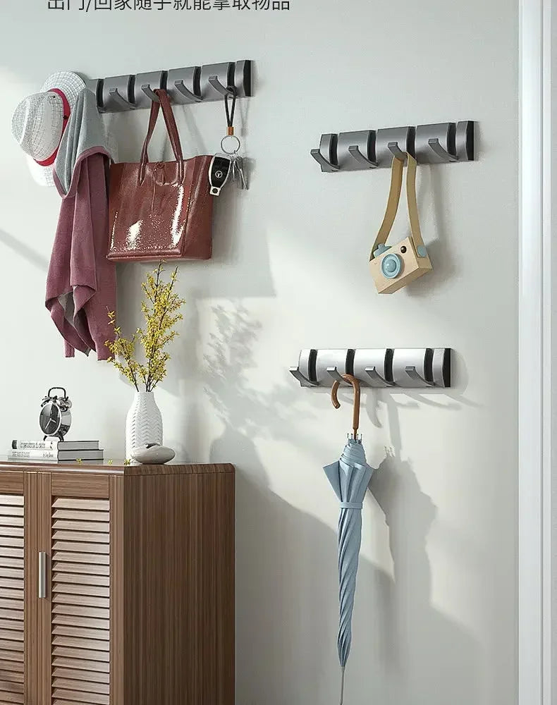 Bathroom Black Golden Hook Folding No Punch Installation Wall Mounted Rack Hooks Towel Clothes Holder Racks Hooks Bedroom