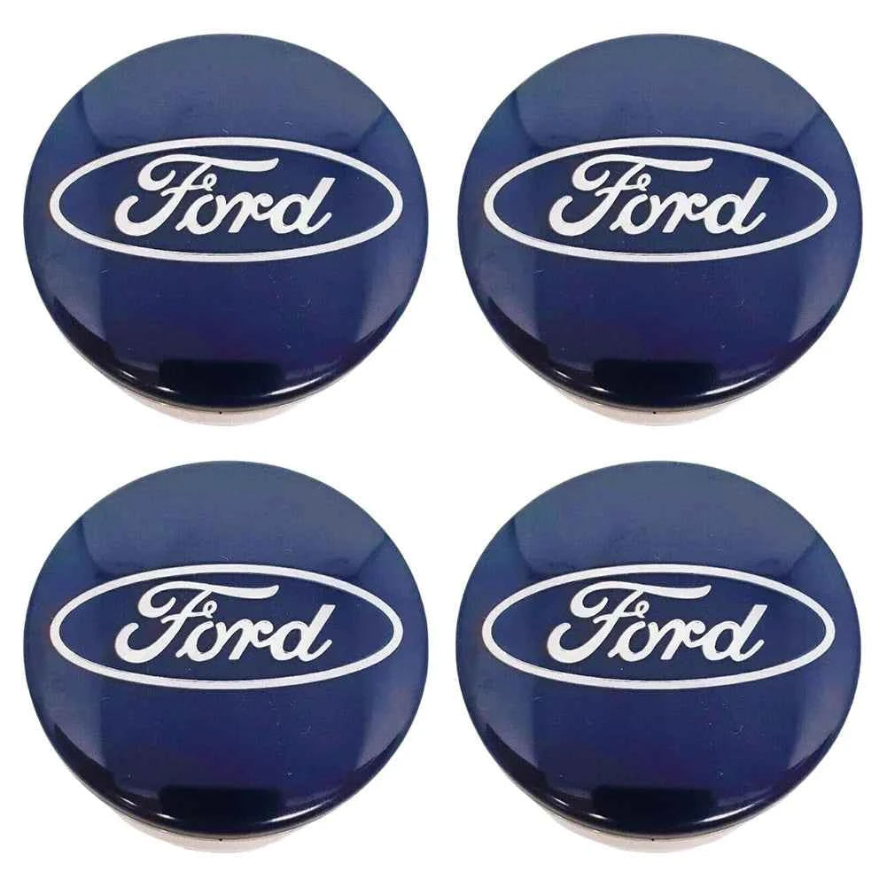 4 X 54MM Wheel Centre Caps Set Hub Centre Rim Cover Badge Blue Center Wheel Cap Kit Fit For Ford Most Models