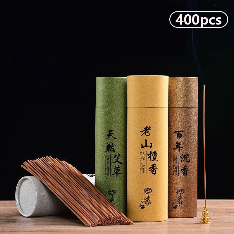 400Pcs Natural Sandalwood Sticks Home Incense Sticks Blessing Ceremony Prayer Buddha Incense Wormwood Sandalwood Agarwood