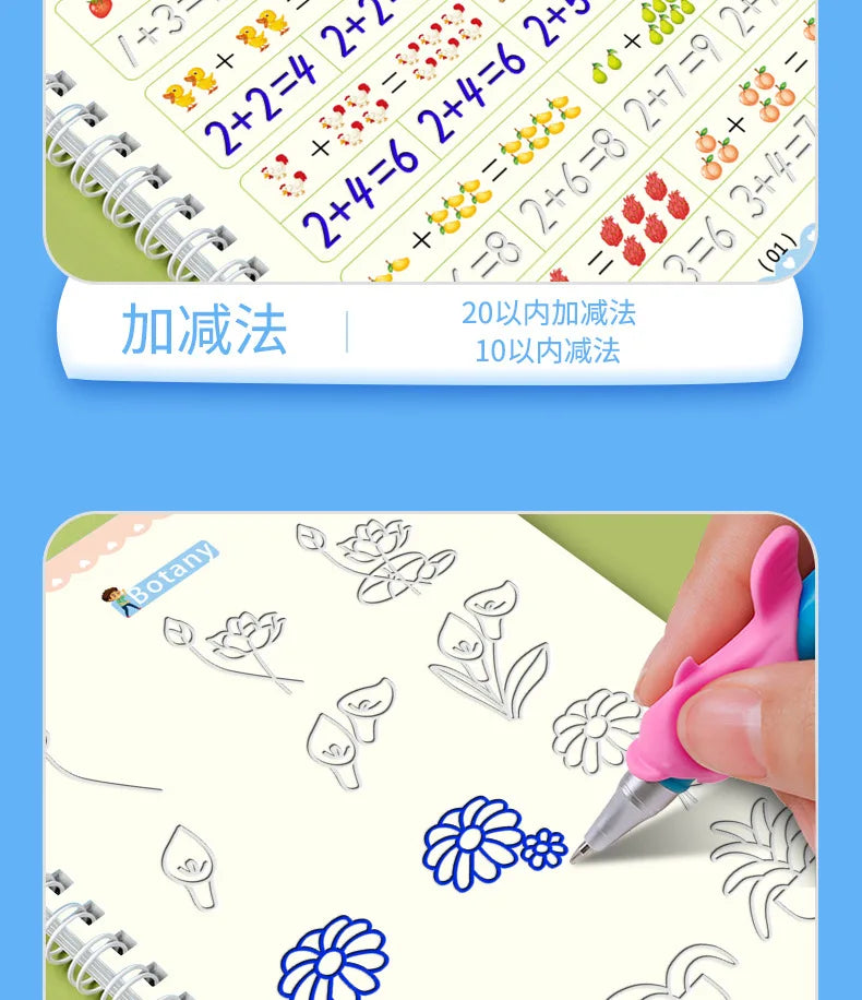 Magic Copybook Drawing Toys for Kids Montessori Reusable Pen Control Training Writing Sticker Learning Educational Toy Children