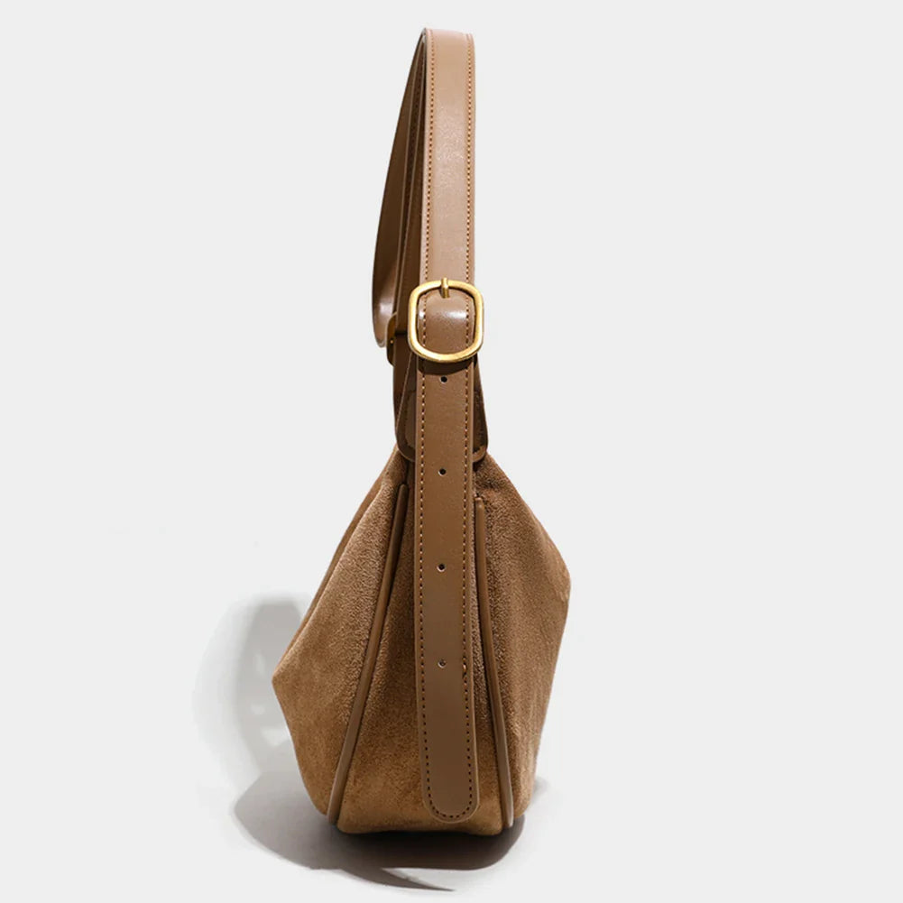 2024 Fashion Suede Women Bag Retro Half Moon Banana Bag Adjustable Strap Shoulder Bag Ladies Luxury Designer Fanny Pack