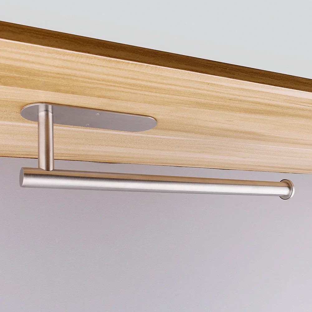 Adhesive Toilet Roll Paper Holder Organizer Wall Mount Storage Stand Kitchen Bathroom No Drill Tissue Towel Dispenser Stainless