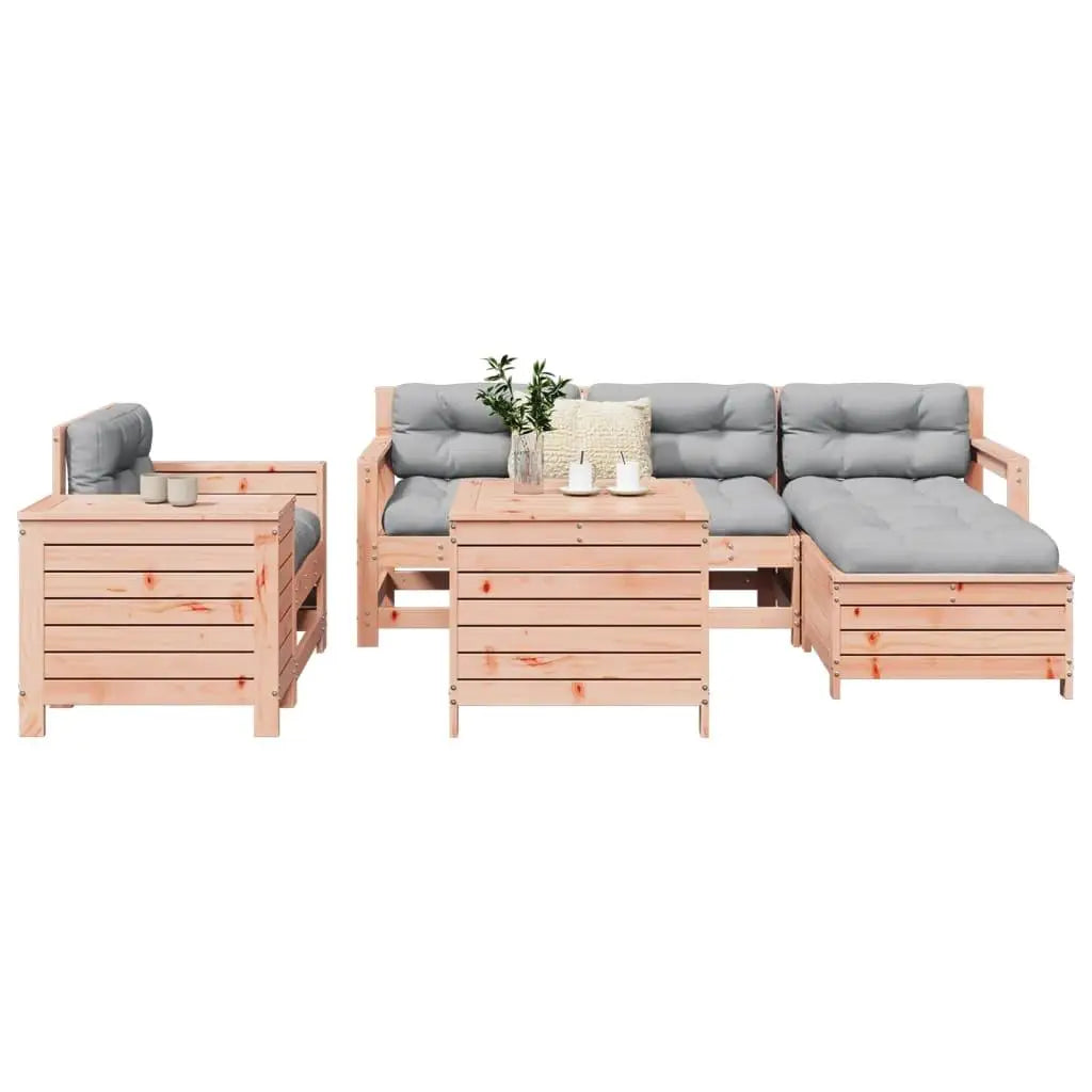 7-Piece Solid Wood Garden Sofa Set - Durable Douglas Fir Outdoor Furniture