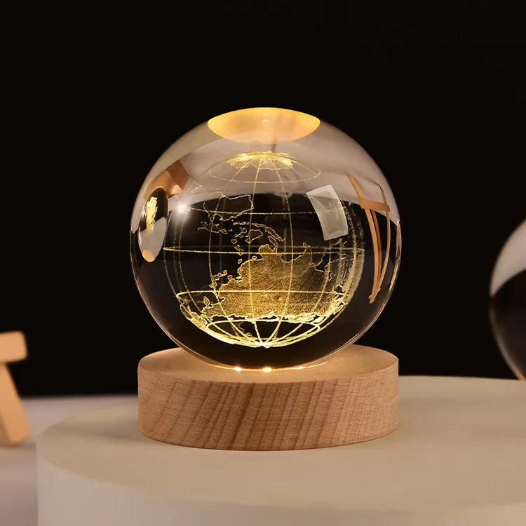 3D Crystal ball Planet Night Light