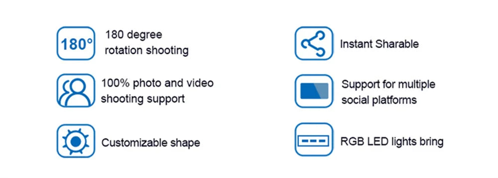 iPad Photo Booth Selfie Machine Shell Adjustable Stand Photobooth With LED Ring Light Customized LOGO For Wedding Partys Events