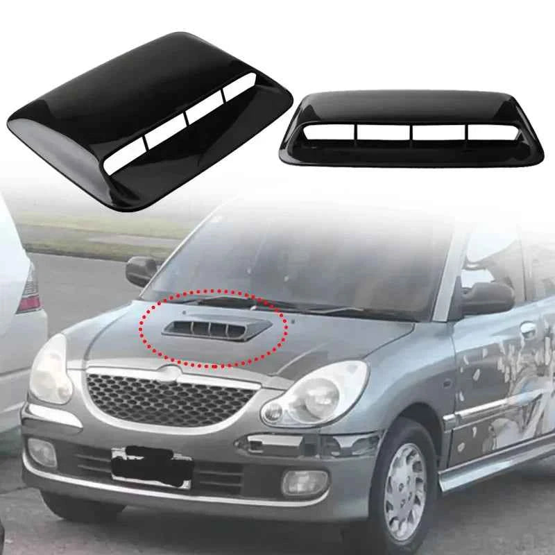 40cm Universal Car Air Flow Decorative Intake Hood Scoop Bonnet Vent Sticker Cover Hood Geared to fit any FLAT Hood Vehicle