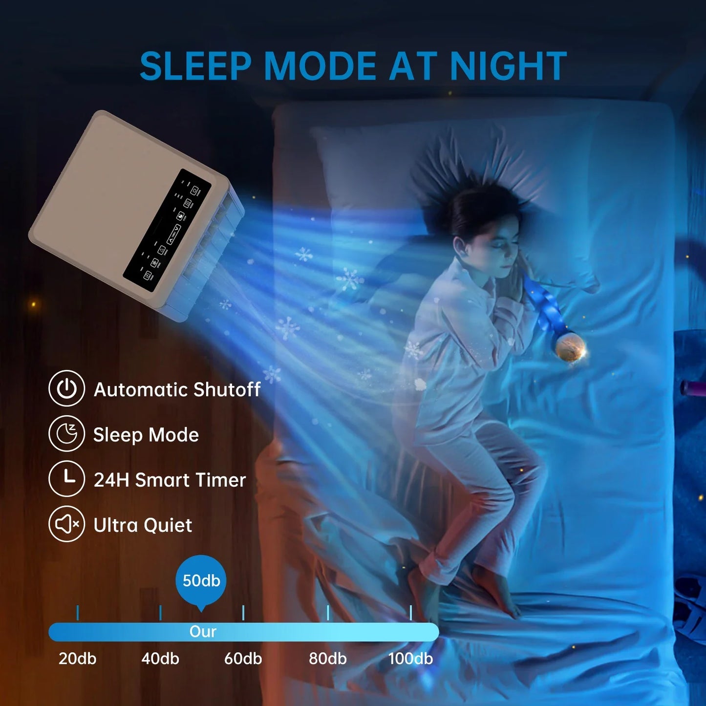 Portable Air Conditioner 9000BTUs 3 In1 Air Conditioner, Dehumidifier 42L/Day, Cooler, Fan with 2 Speeds,Digital Display