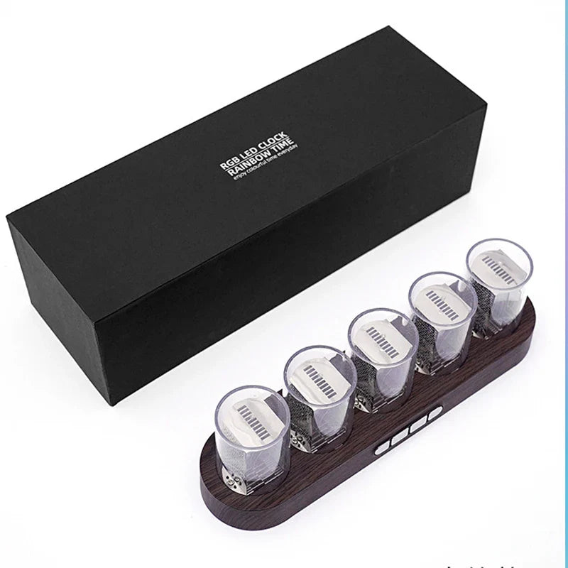 Digital Tube Clock with RGB LED Glows