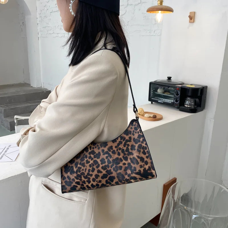 Fashion Zebra Print Women Luxury Handbag PU Leather Simple Underarm Shoulder Bags Female Daily Design Clutch Totes Purse Pouch