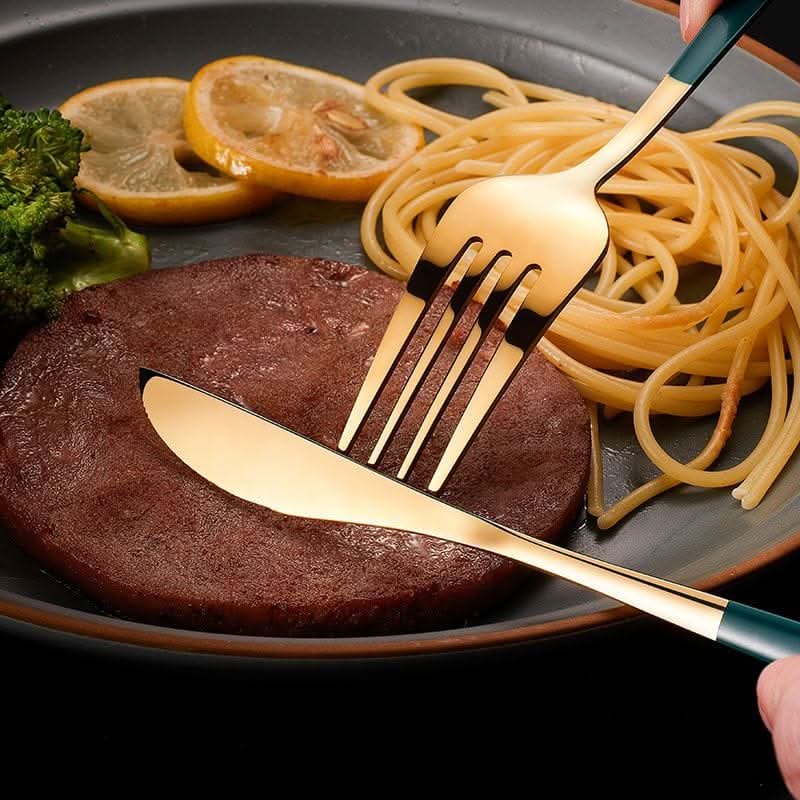 24pcs Gold Dinnerware Set