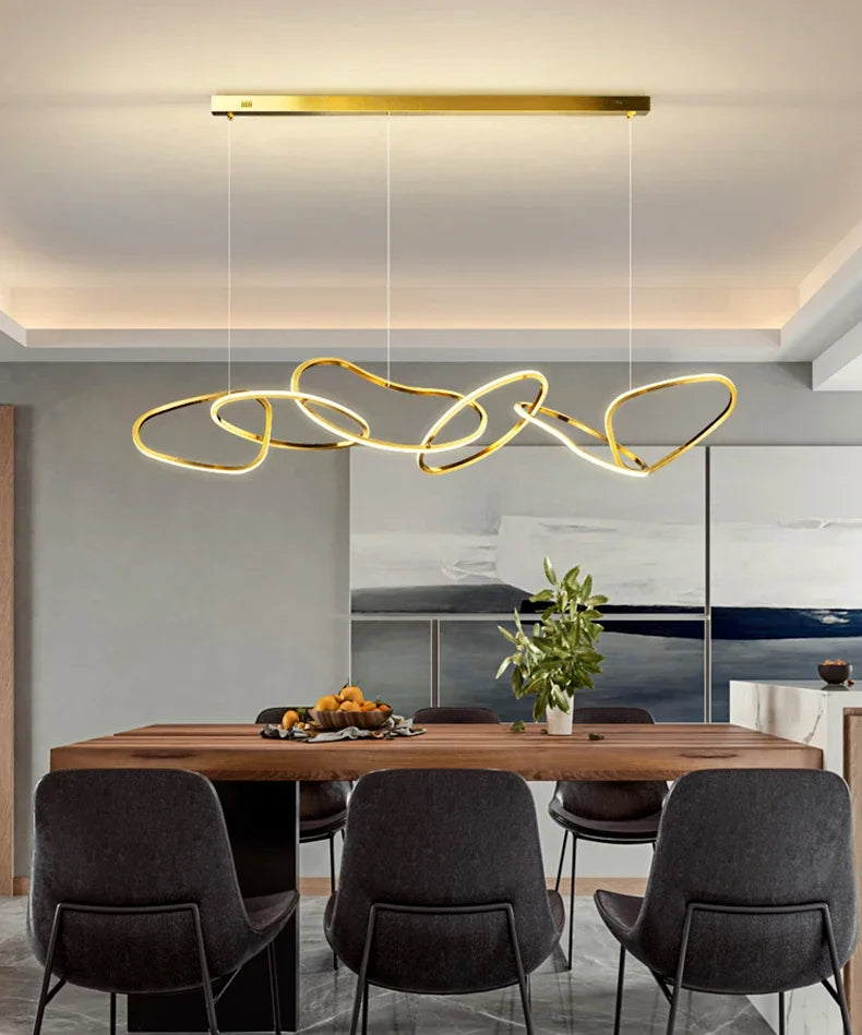 Modern Simplicity Circle LED Pendant Lights for Dining Living Home Decor Hanging Ring Chandelier Lamp Fixture