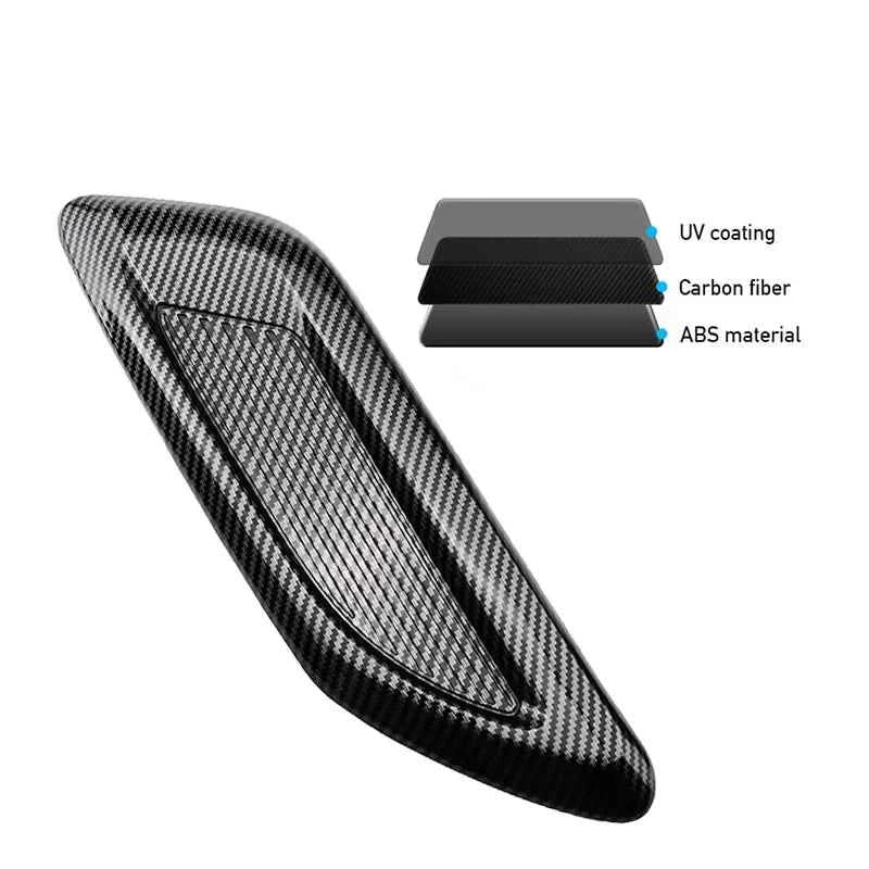 40cm Universal Car Air Flow Decorative Intake Hood Scoop Bonnet Vent Sticker Cover Hood Geared to fit any FLAT Hood Vehicle