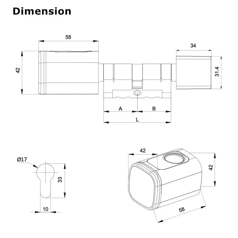 Smart  Lock With Tuya Bluetooth Fingerprint 13.56mhz IC Card Include