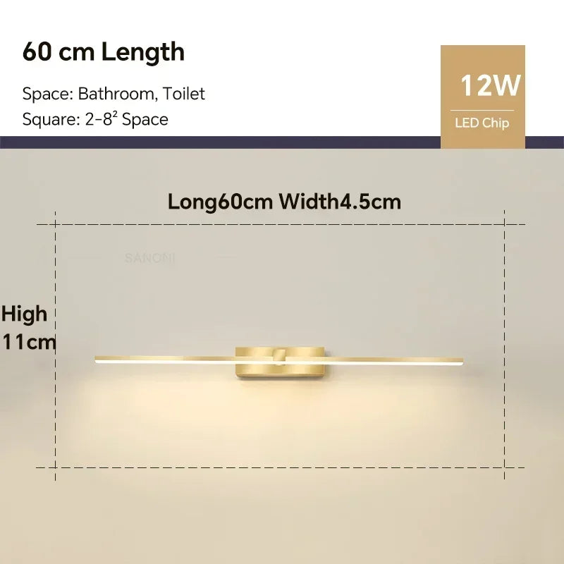 Modern LED Wall Light Bathroom Hardware Wall Lamp