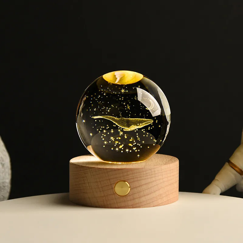 3D Crystal ball Planet Night Light