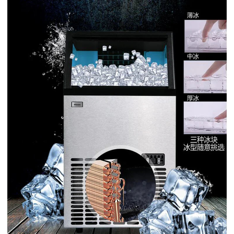 Countertop Nugget Ice Maker Self Cleaning Pellet Ice Machine Open and Pour Water Refill Stainless Steel Housing