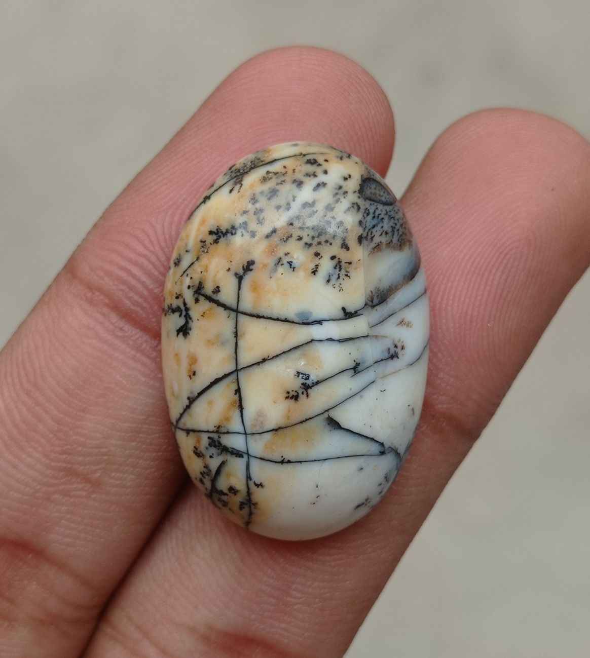 39.4ct Jasper - Scenic Jasper Cabochon - 32x21x7mm