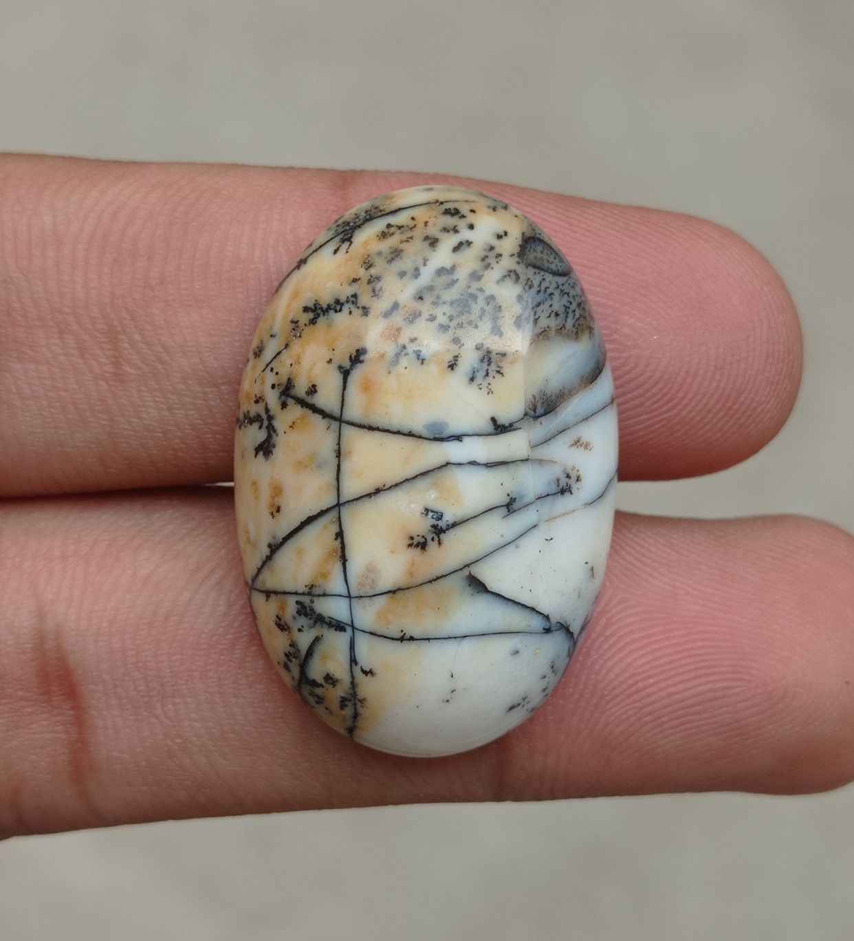 39.4ct Jasper - Scenic Jasper Cabochon - 32x21x7mm