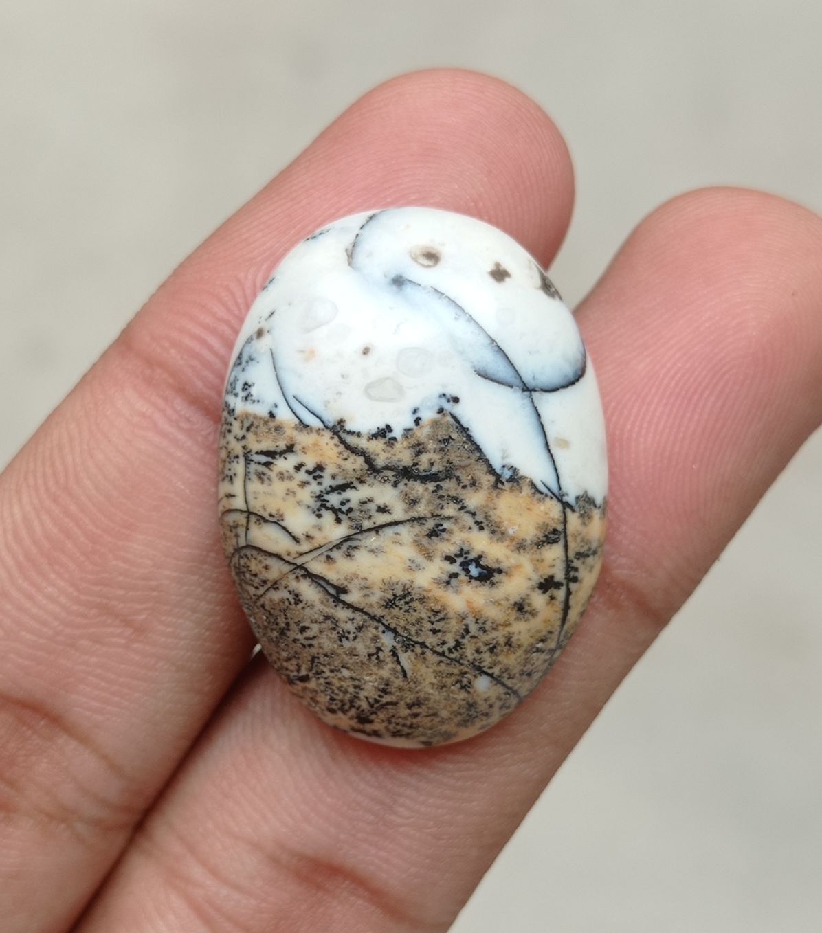 42.2ct Jasper - Scenic Jasper Cabochon - 32x23x7mm