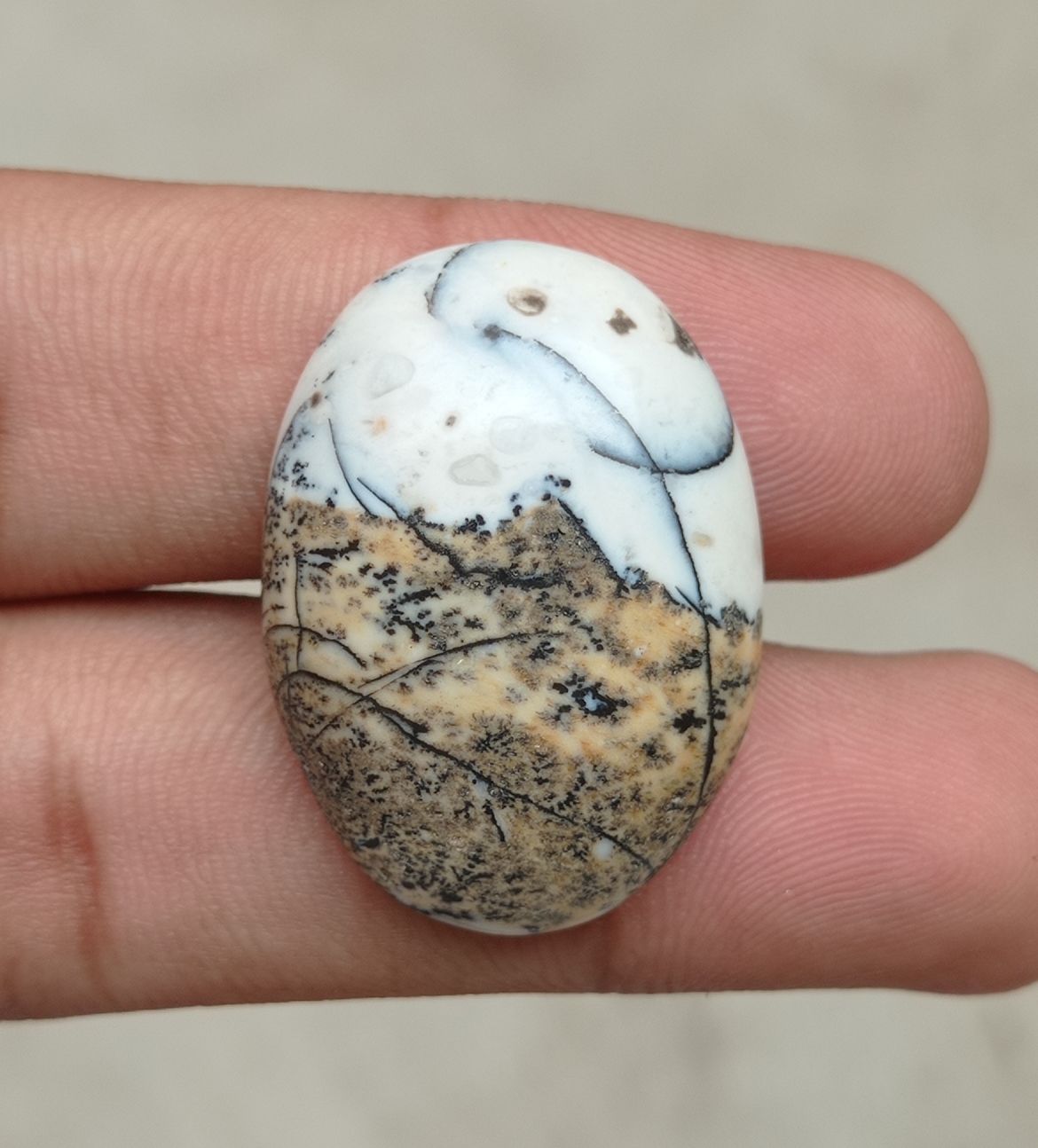 42.2ct Jasper - Scenic Jasper Cabochon - 32x23x7mm