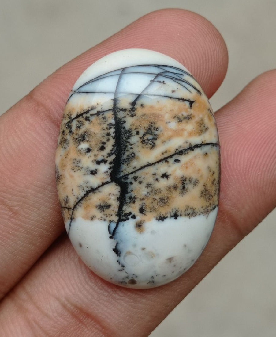 42.7ct Jasper - Scenic Jasper Cabochon - 34x23x6mm