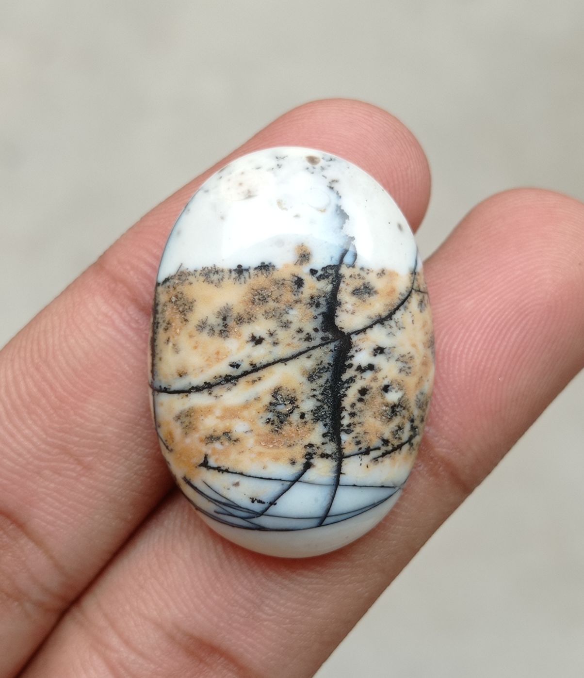 42.7ct Jasper - Scenic Jasper Cabochon - 34x23x6mm