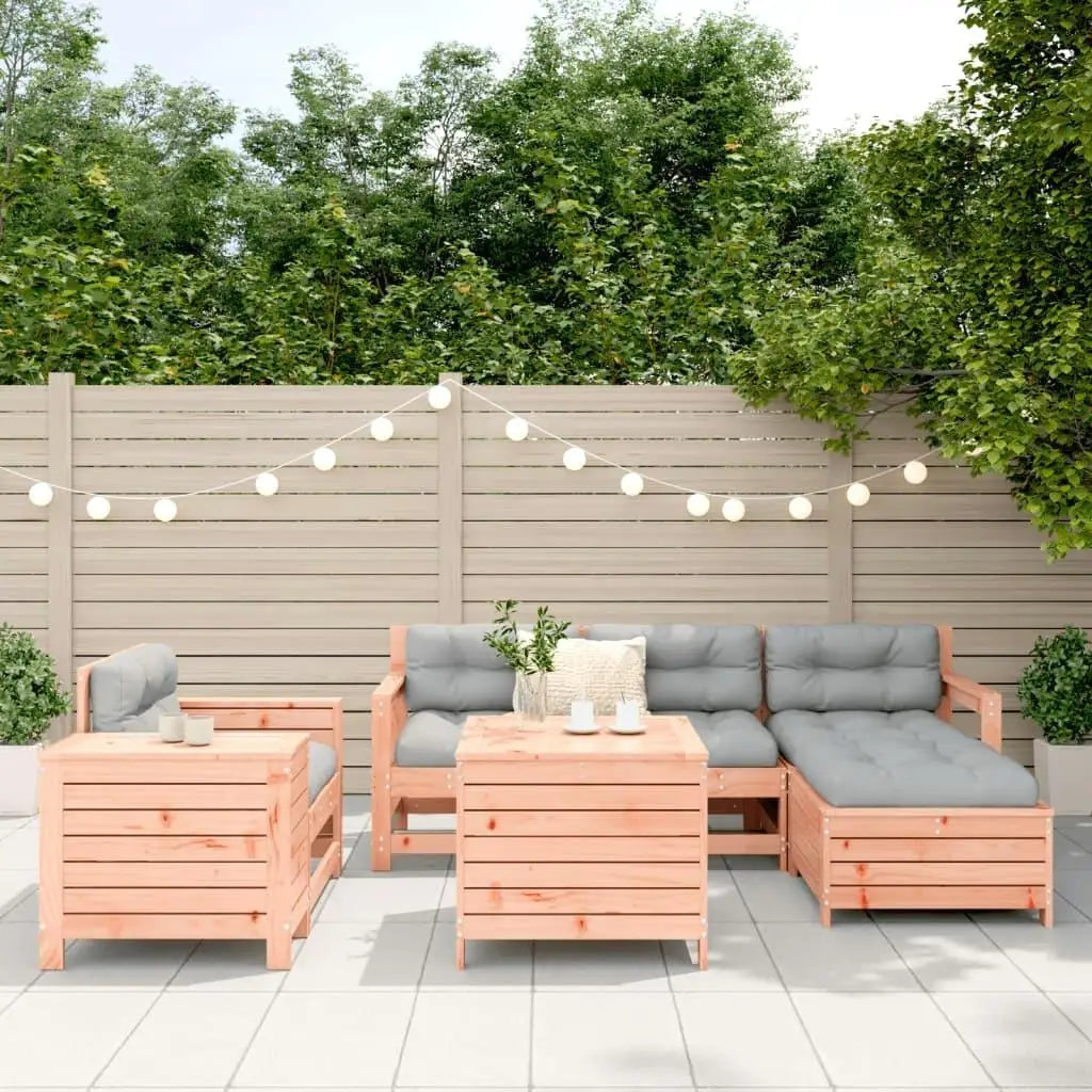 7-Piece Solid Wood Garden Sofa Set - Durable Douglas Fir Outdoor Furniture