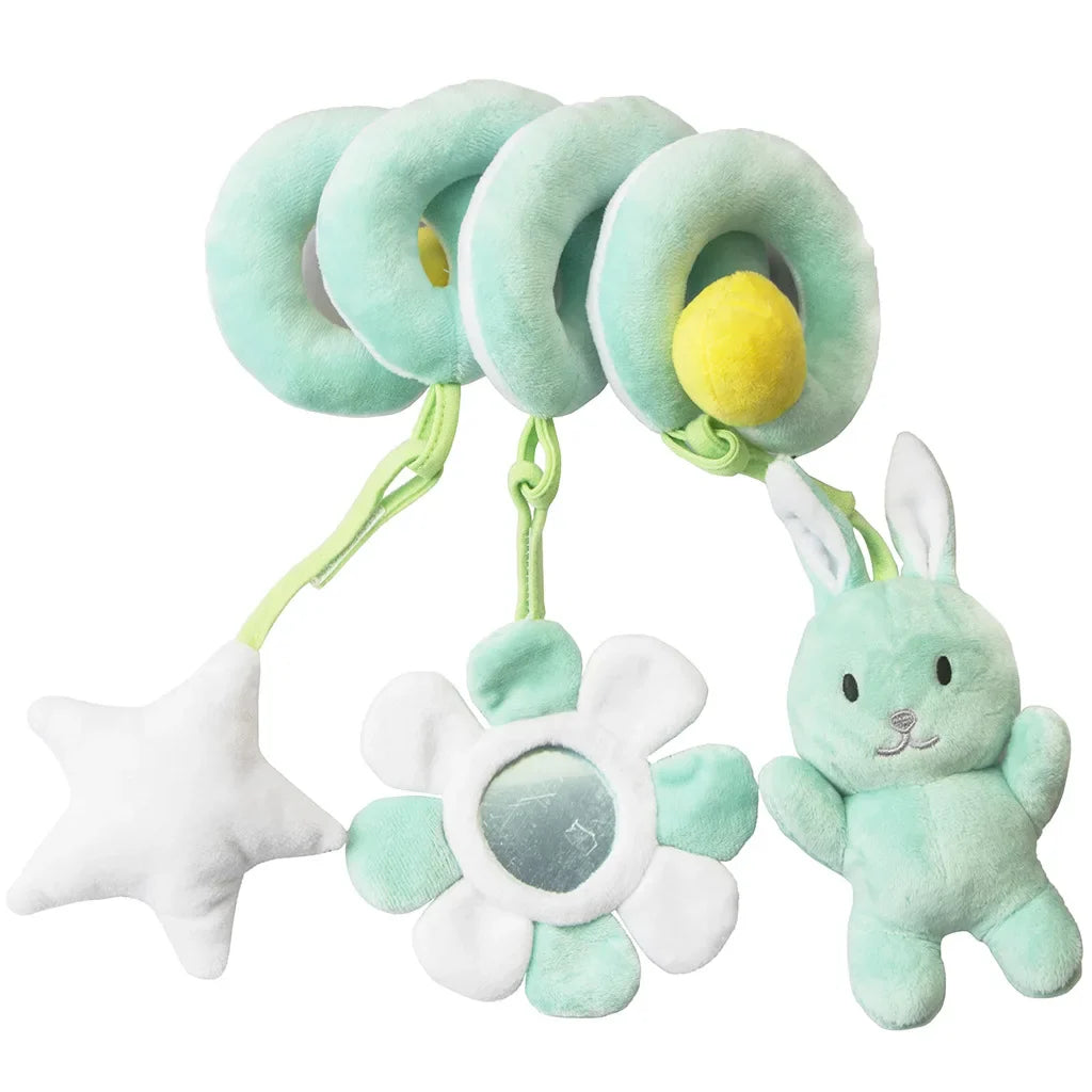 Newborns Spiral Hanging Activity Stroller Toy Baby Carseat Toy Black & White Lion Koala Rattle  for Crib Mobile Sensory Toy Gift