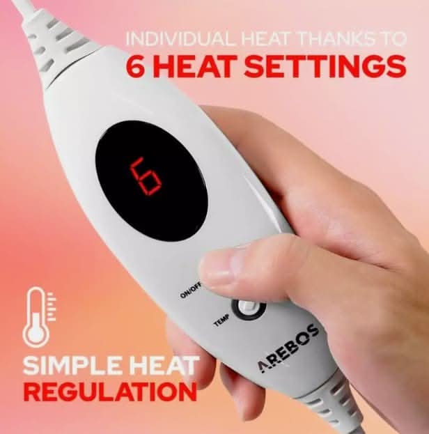 Electric Heated Waist Belt Heat Pad 6 Temperature Settings