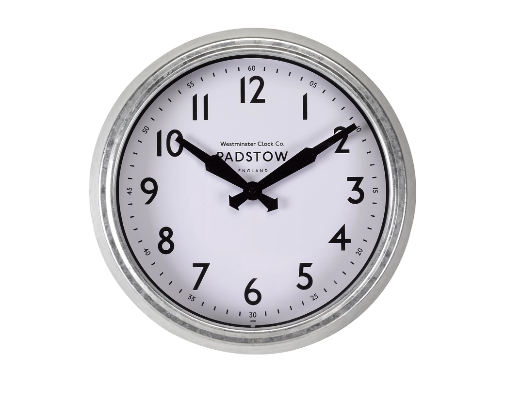 26cm Traditional Silver Clock Indoor and Outdoor
