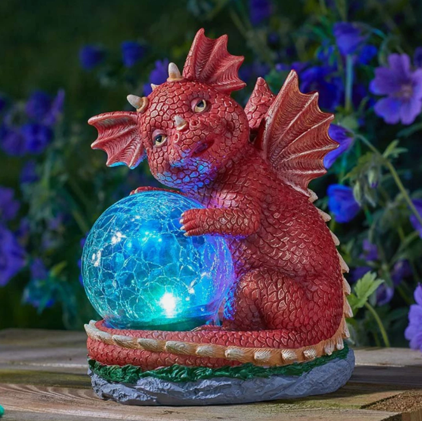 Solar Resin Solar Dragon Garden Ornament