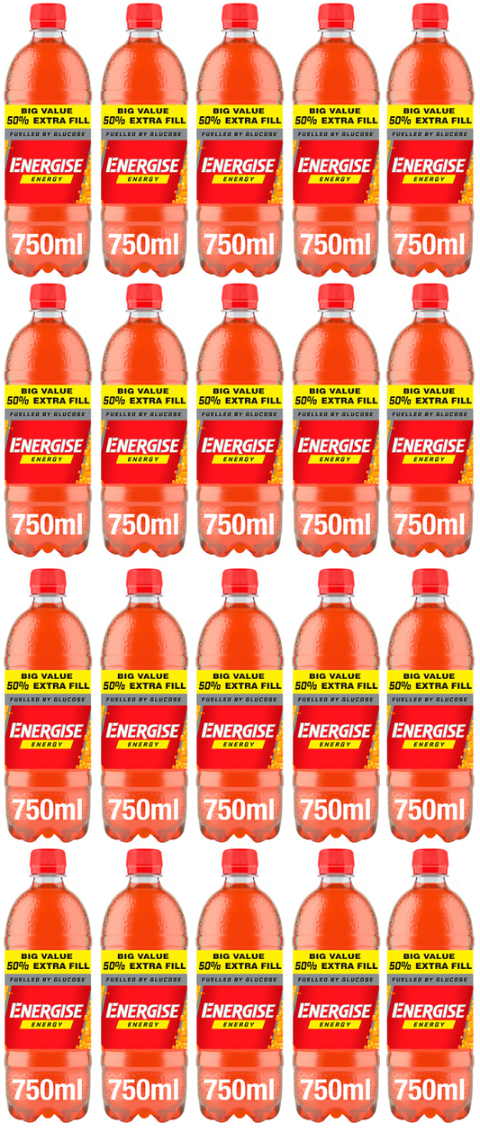 20 x Energise Energy Orange Bottle 750Ml