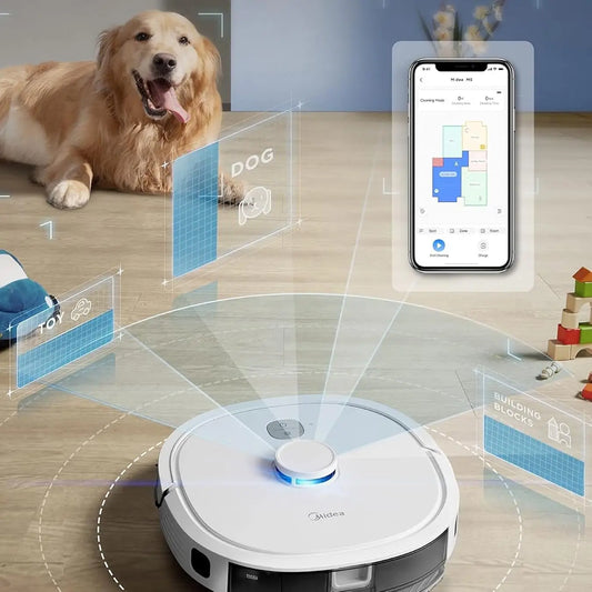 Midea M6 2-in-1 Robot Vacuum Cleaner and Mop Carpet Cleaner LiDAR Multi-Level Mapping Technology Powerful Suction