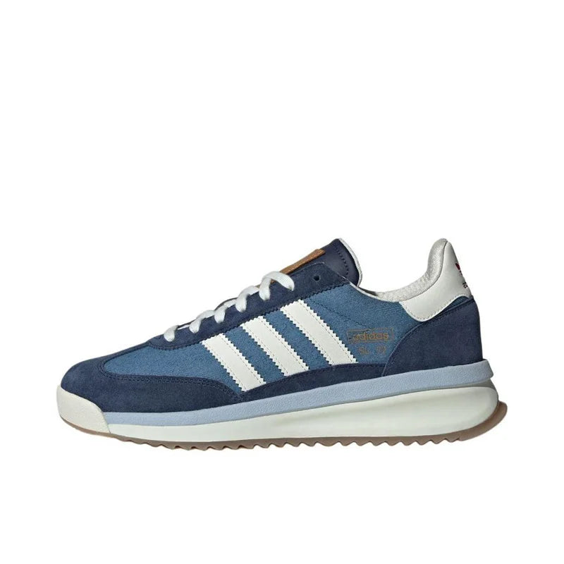 Adidas Originals SL 72 RTN Classic Retro Slip-resistant and Wear-resistant Low-top Casual Shoes Men and Women, Blue and White