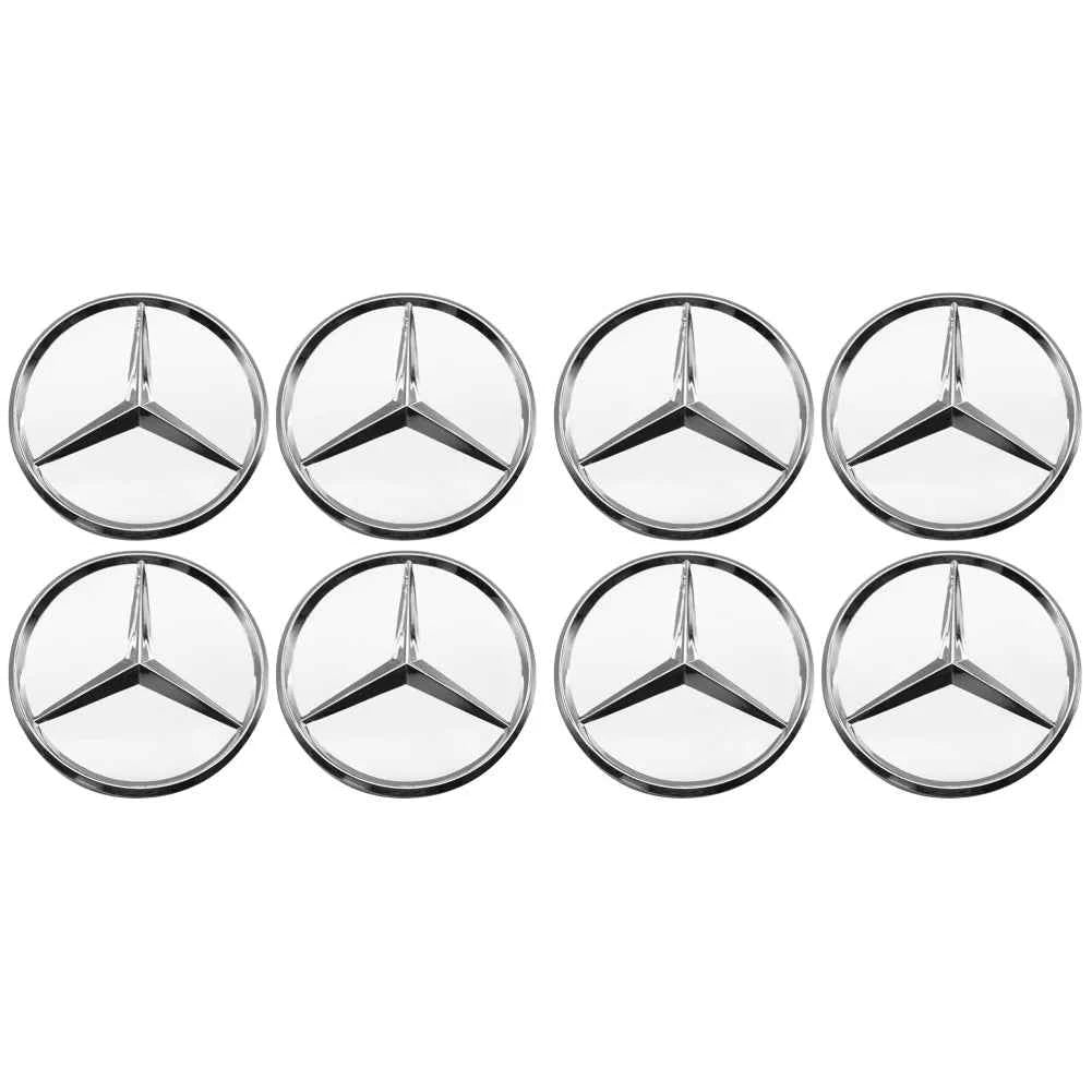 4/8Pcs Car Wheel Center Caps Silver 75MM Rims Wheel Center Caps Wheel Center Hub Caps Emblem for Benz All Models