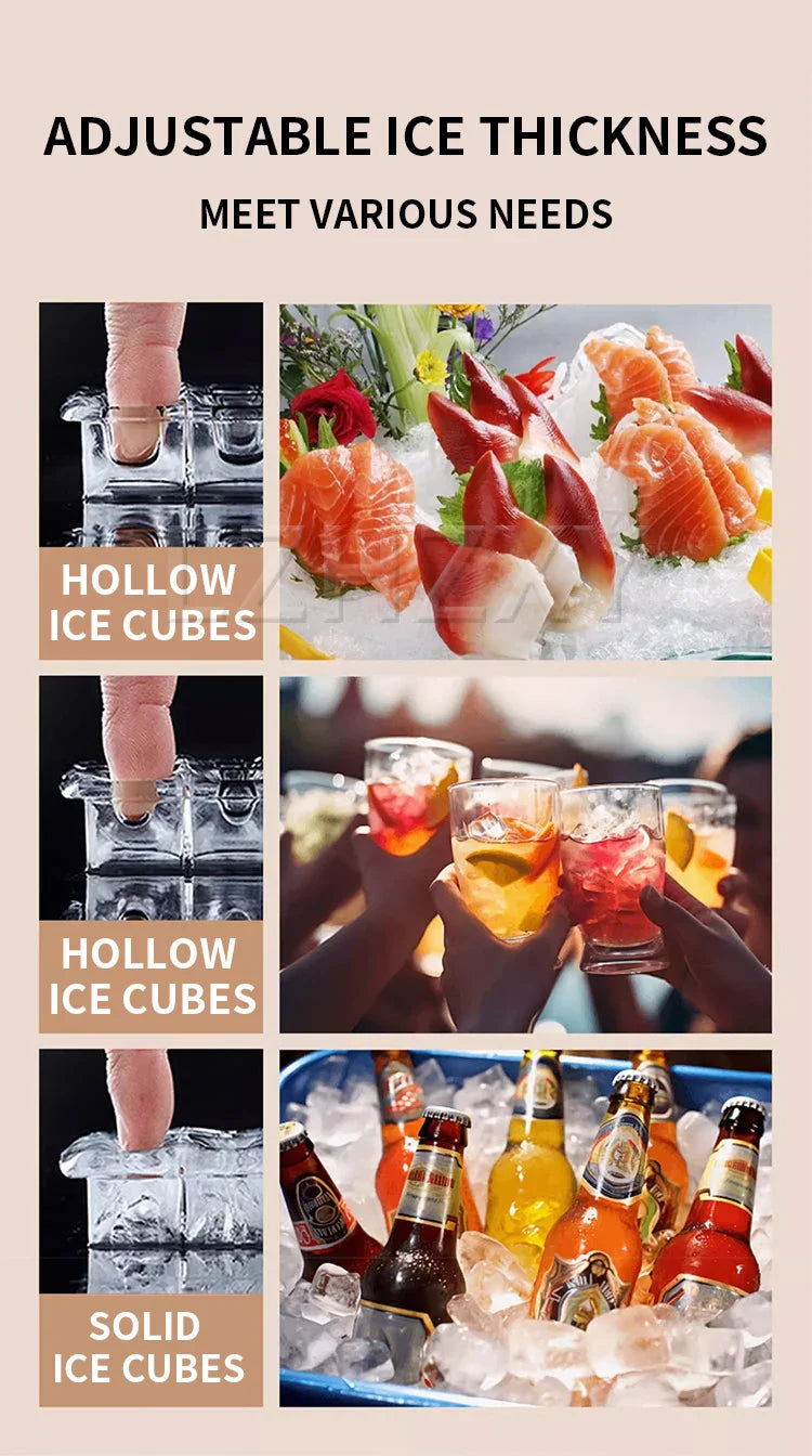 Commercial ice machine small household 30 kg desktop square ice milk tea shop dormitory night market stall ice machine
