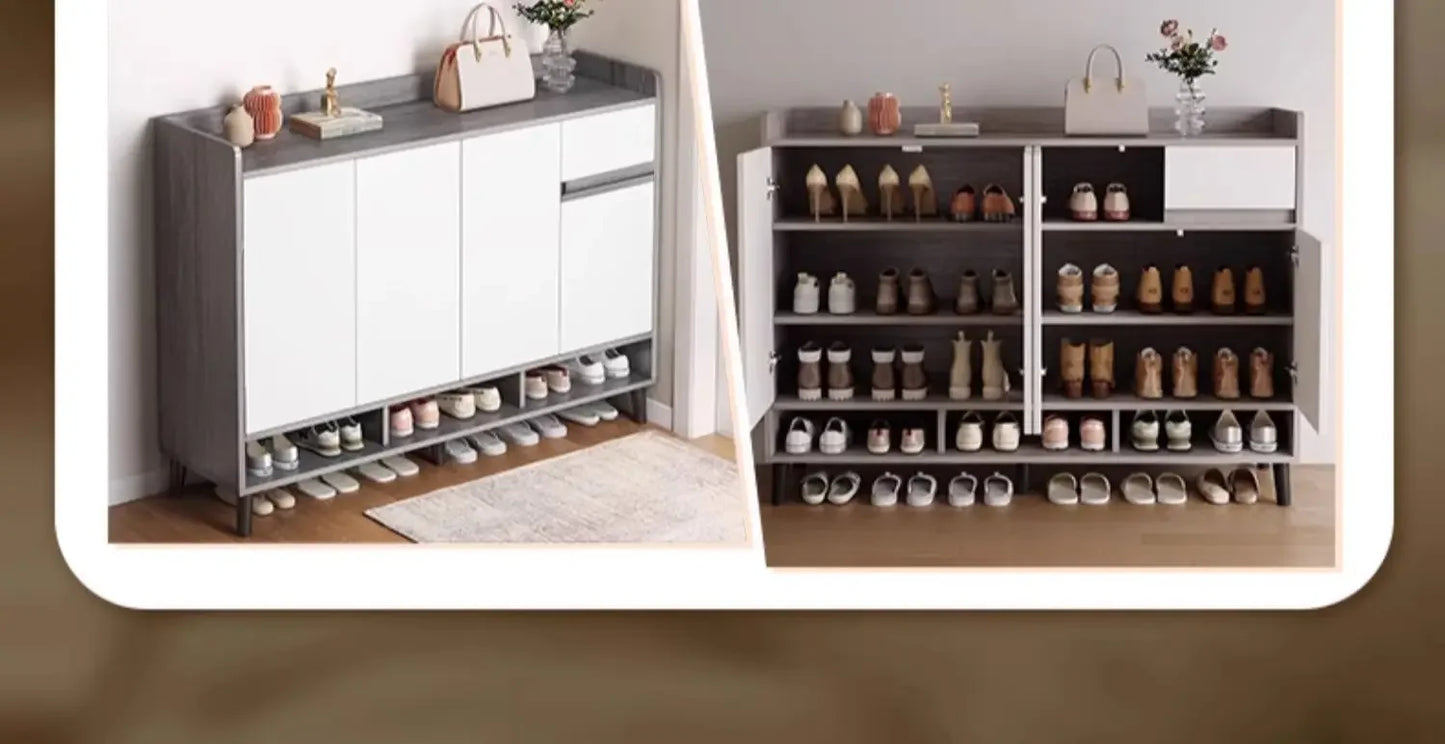 Corridor Shoe Cabinet At The Entrance of The Home Corridor Indoor Entrance Door Entrance Cabinet New Solid Wood Rack Shoe Shelf