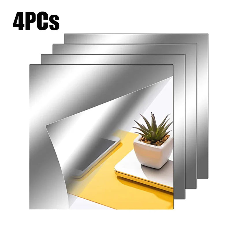 4PCs 3D Mirror Wall Stickers