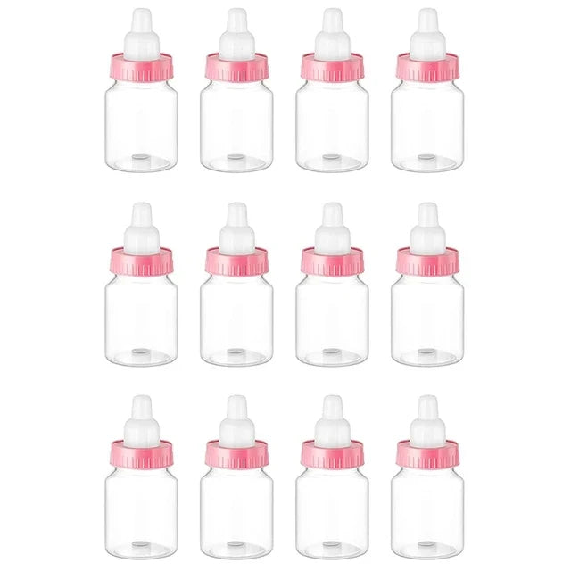Mini Baby Bottle Party Favors 12 Pack - Food-Grade Plastic