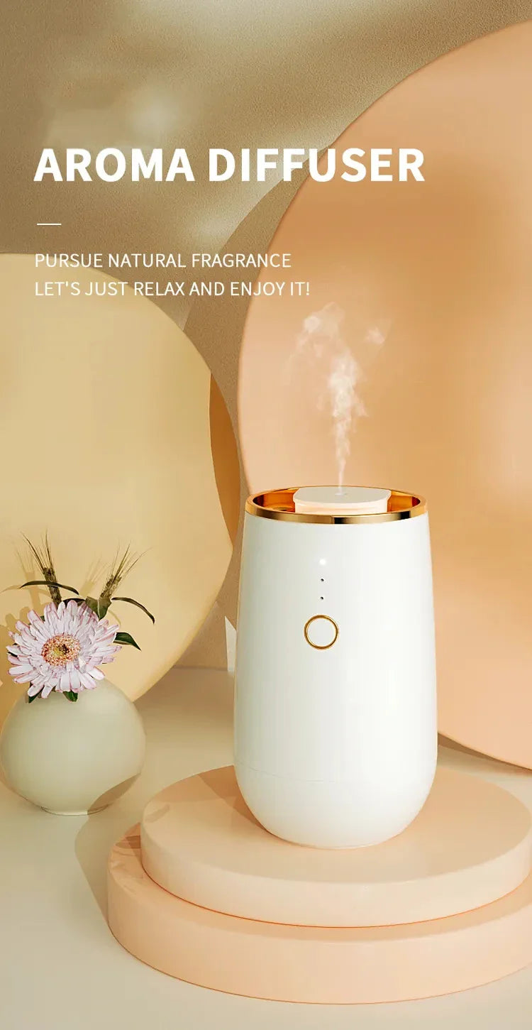 Mini Car Waterless Essential Oils Diffuser Car Fragrance Aromatherapy Diffuser Higher Atomizing Efficienc Home Air Freshener