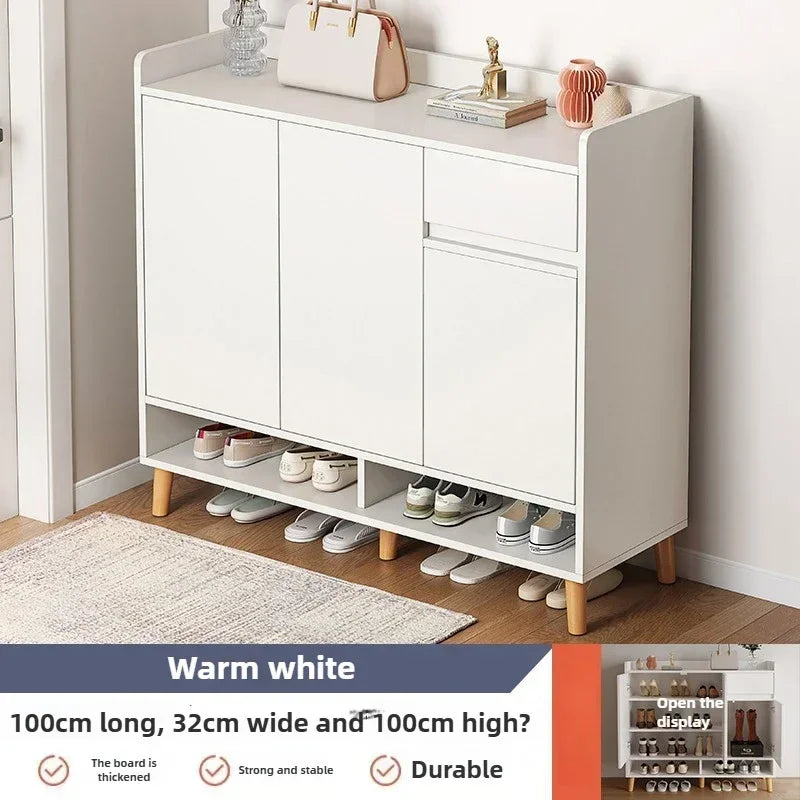 Corridor Shoe Cabinet At The Entrance of The Home Corridor Indoor Entrance Door Entrance Cabinet New Solid Wood Rack Shoe Shelf