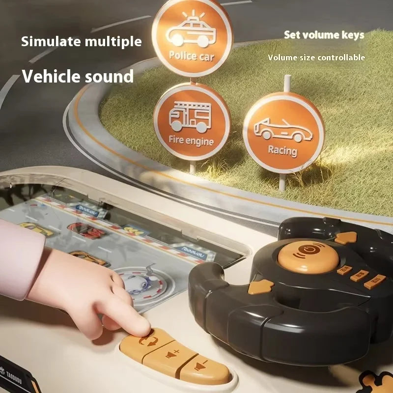 2024 Racing Adventure Children'S Steering Wheel Electric Desktop Game Console Evasion Simulation Driving Toy