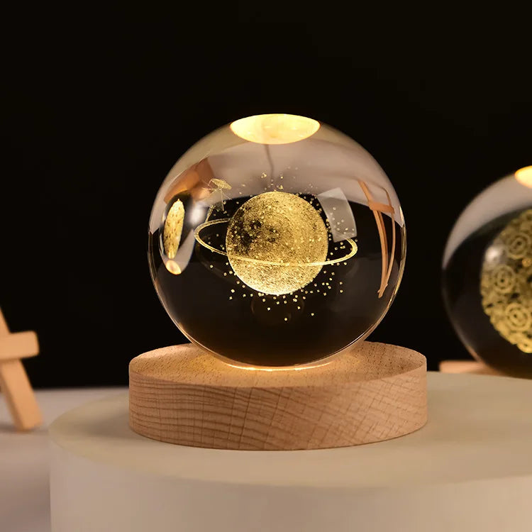3D Crystal ball Planet Night Light